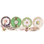 A set of five Spode pattern 3135 circular dessert plates, c1820, with moulded glue ground borders