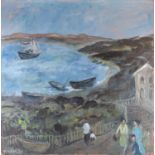 Yankel Feather (1920 - 2009), Pendleen Sea, signed, oil on canvas, unframed, 101 x 101 cm See our