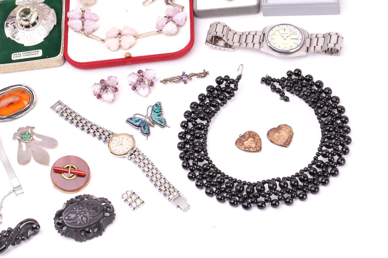 A mixed quantity of silver, costume jewellery and watches, including a silver bookmark decorated - Image 3 of 5