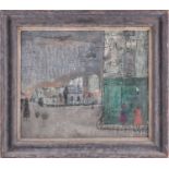 Fred Uhlman (1901-1985) German, French street scene, oil on board, signed to lower right corner,