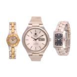Three watches featuring two ladies' Baume and Mercier watches and a Gents Tissot. The first