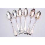 A pair of Old English silver table spoons, Newcastle 1830, John Wright, another pair silver table