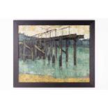 Paul Millichip (b. 1929), View of a pier, signed and dated '55, oil on canvas, framed, 60 x 75 cm