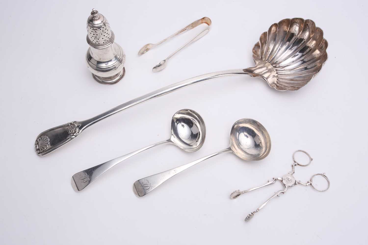 George IV large silver fiddle and shell soup ladle, with scalloped bowl, Philip Grierson, Glasgow, - Image 3 of 3