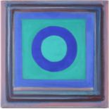 Yankel Feather (1920 - 2009) 'Emerald', signed and dated 2000, oil on canvas, unframed, 36 x 36 cm