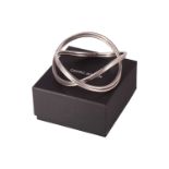 Georg Jensen - A silver 'Alliance' double bangle, formed by two interlocking undulant wirework,