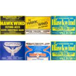 Hawkwind: six original quad concert posters comprising "Hawkwind plus guests Vardis, Apolo Theatre