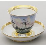 Ziertasse mit Untertasse, so genannte "Captains Cup".