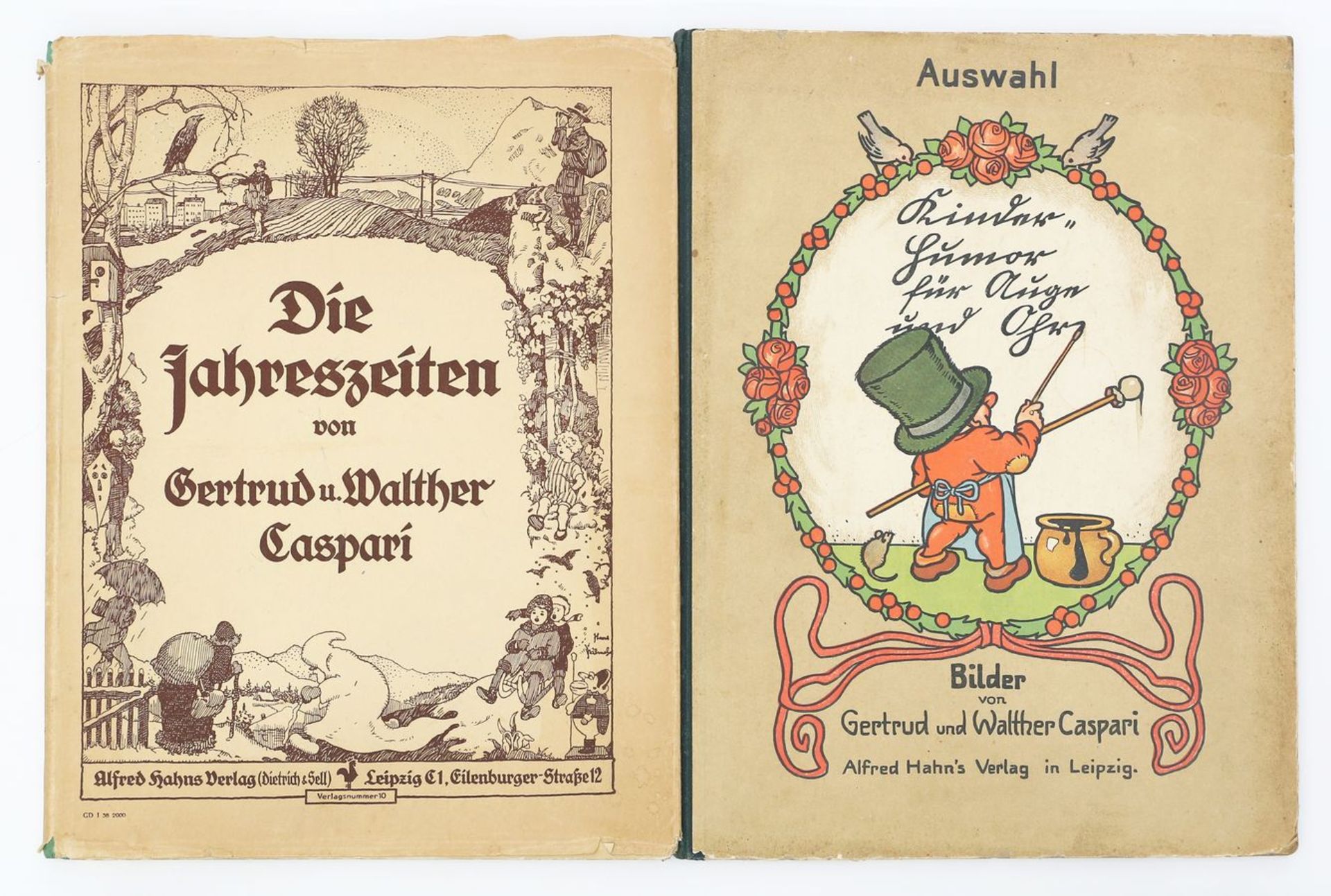 Zwei Kinderbücher, illustriert von Gertrud und Walther Caspari: