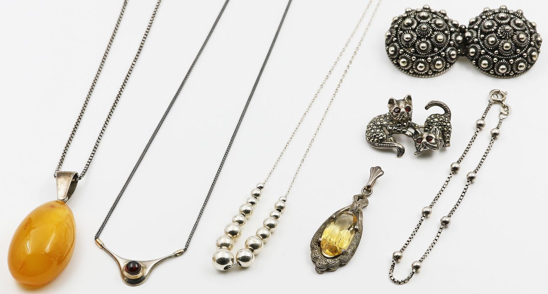 8 Teile Silberschmuck: