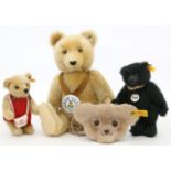 3 Steiff-Teddys und -Portemonnaie.