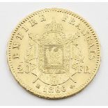Frankreich, Napoleon III., 20 Francs 1866, Strasbourg.