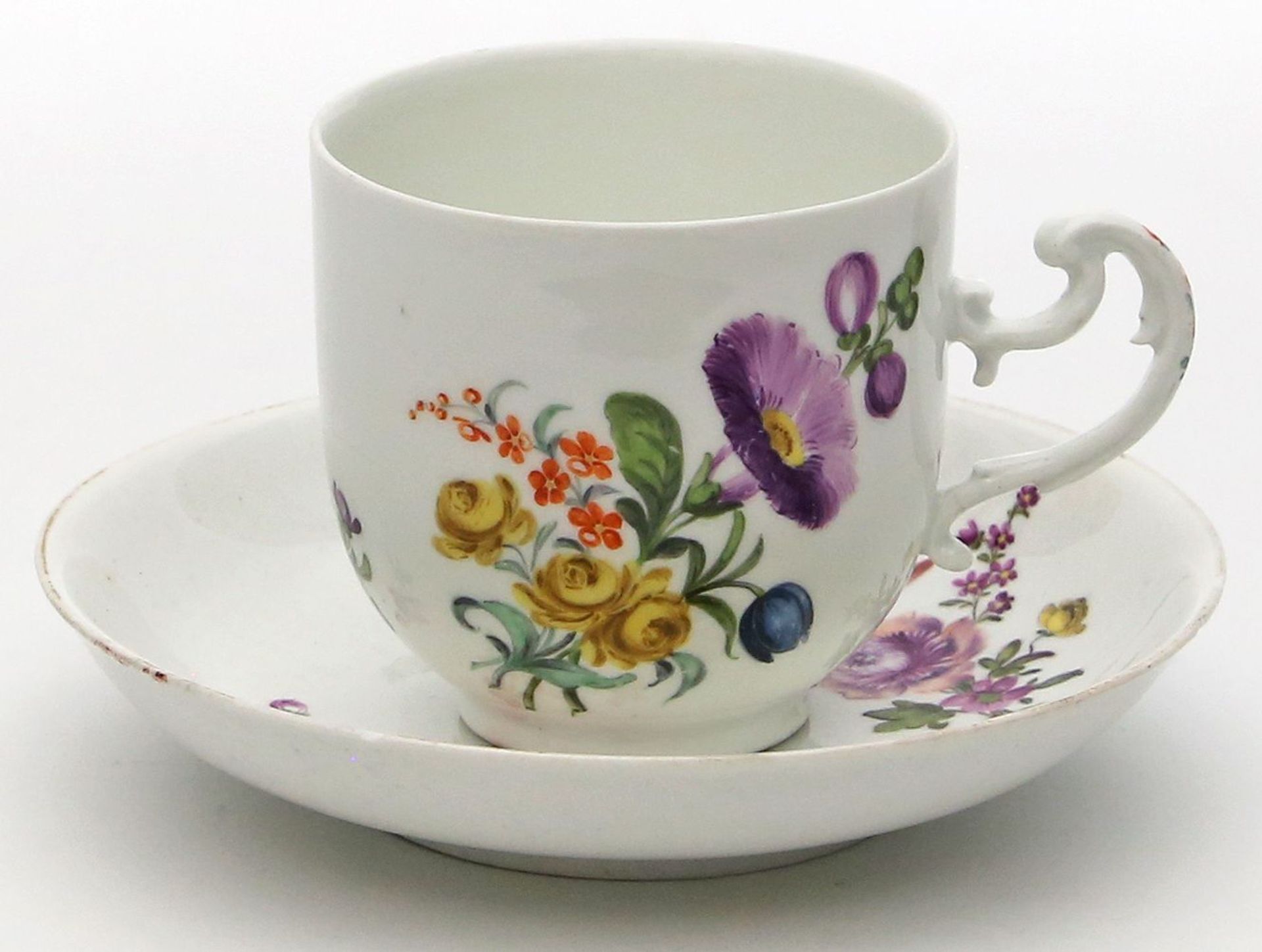 Kaffeetasse mit Untertasse, Meissen.