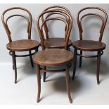 4 Kaffeehausstühle, Thonet.