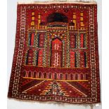 Afghan-Gebetsteppich mit Moschee, ca. 94x 77 cm.