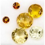 5 Citrine und ein Lemon-Citrin, zus. 19,08 ct.