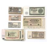 Konvolut historischer Banknoten,