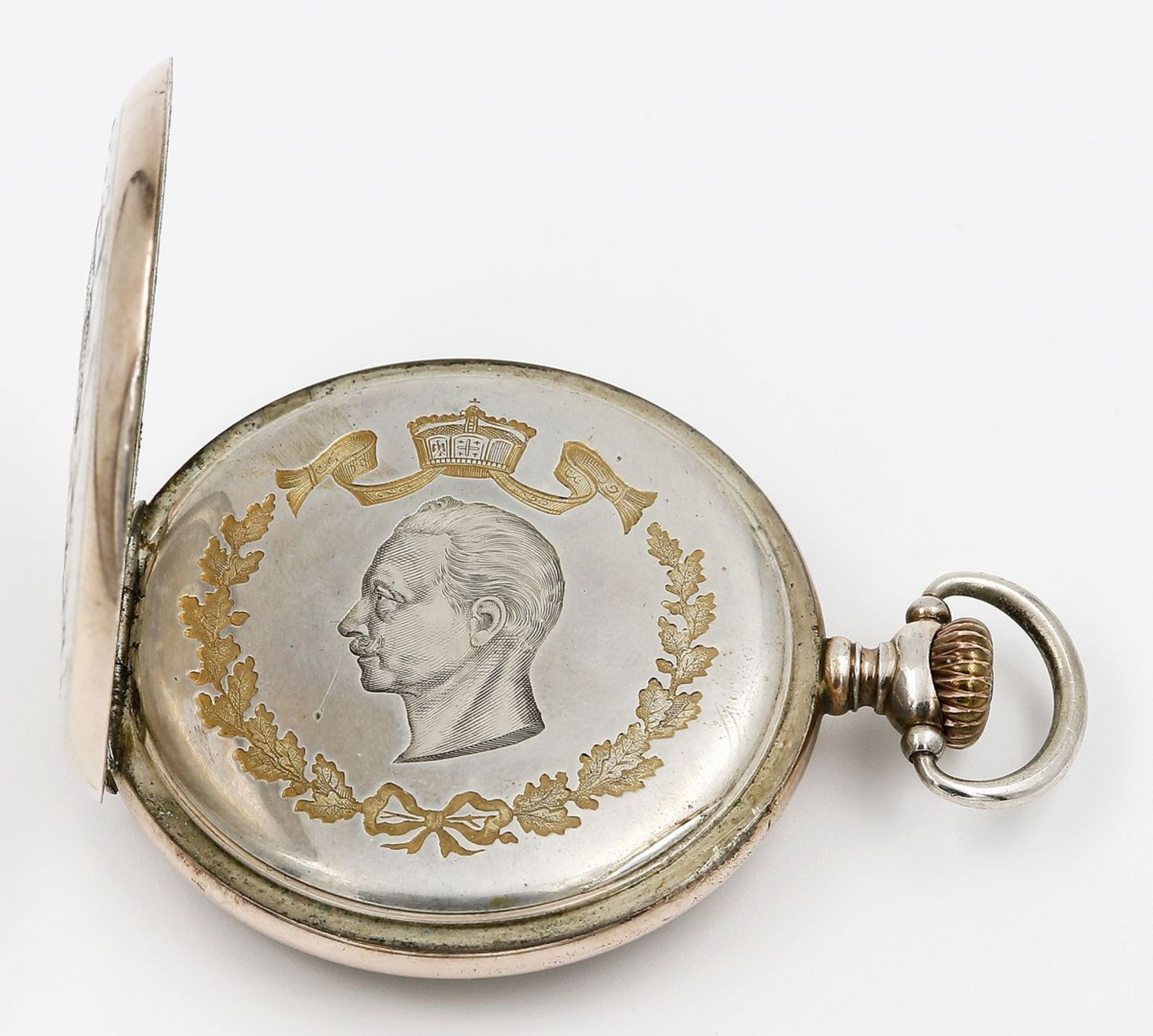 Kaiser Wilhelm II., Geschenktaschenuhr "Alpina". - Bild 3 aus 3