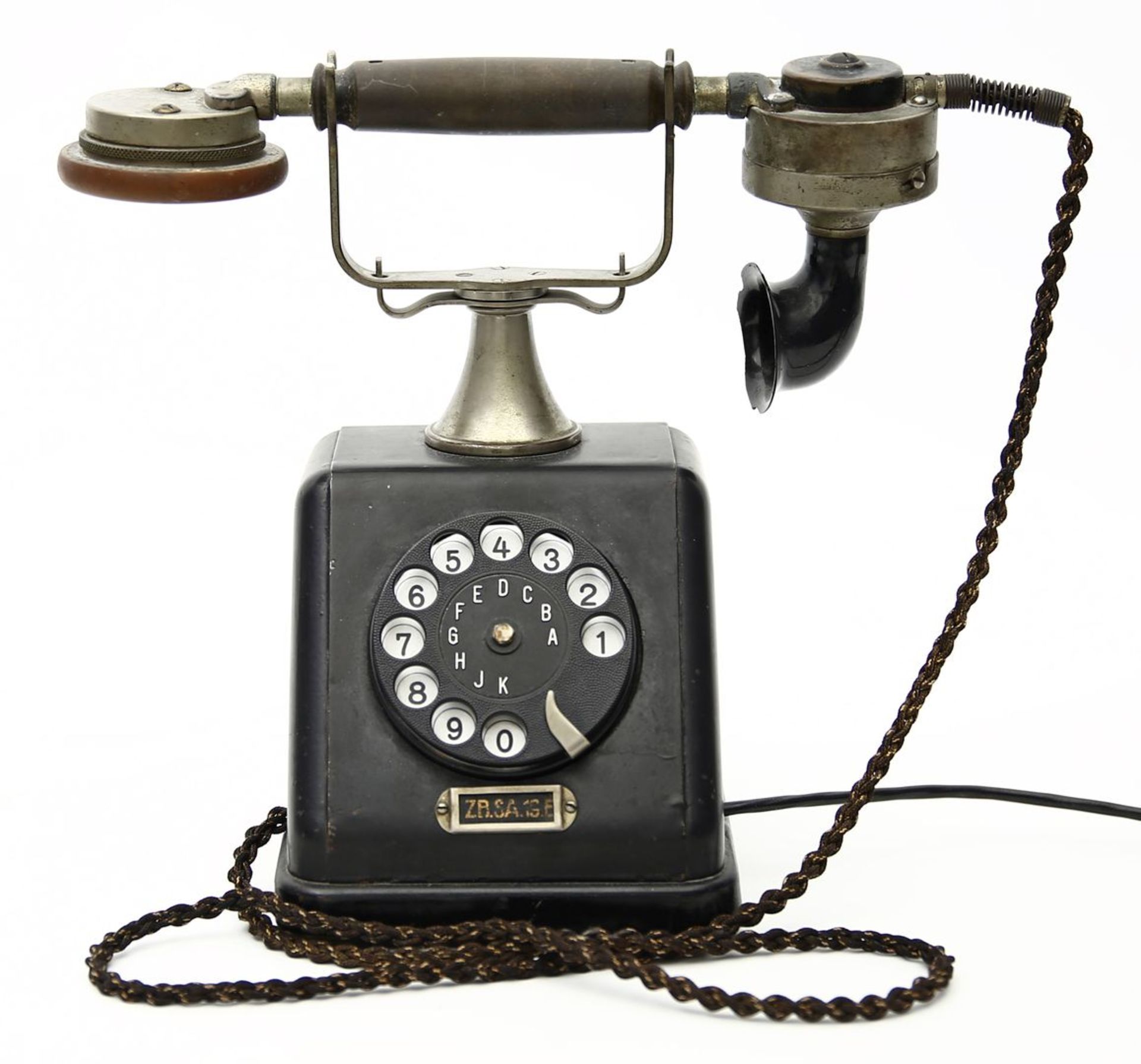 Historisches Wählscheibentelefon.