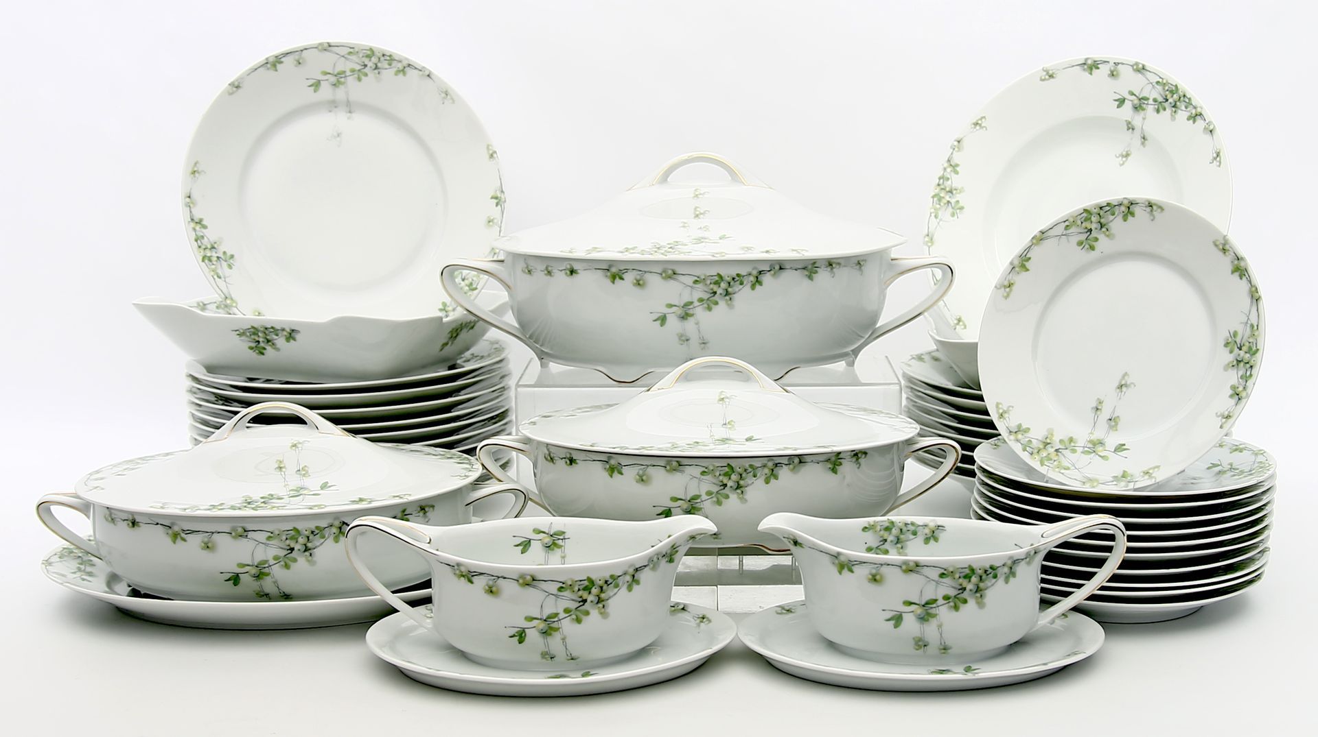 Jugendstil-Speiseservice für mindestens 9 Personen, Rosenthal,