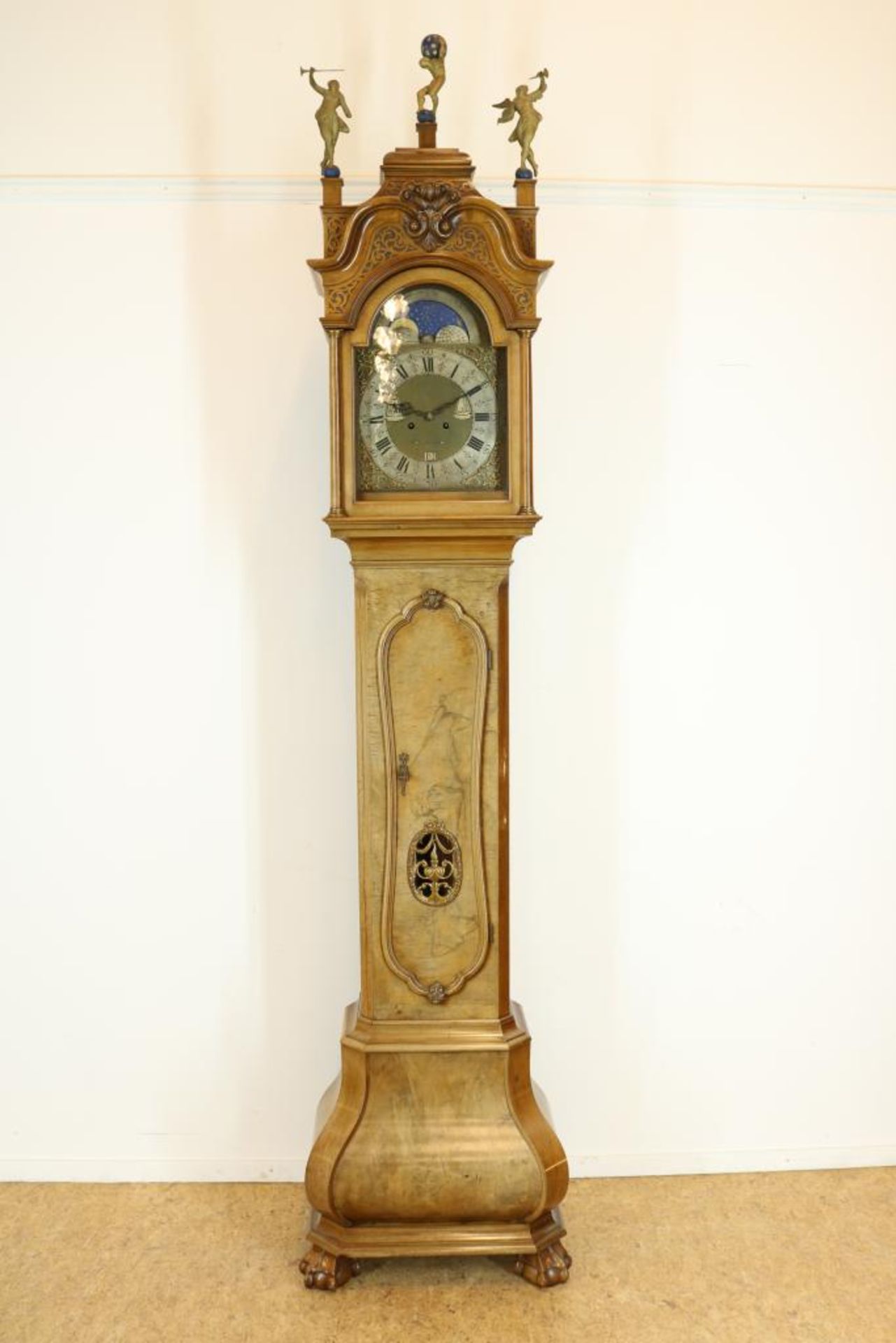 Staand horloge in mahonie kast