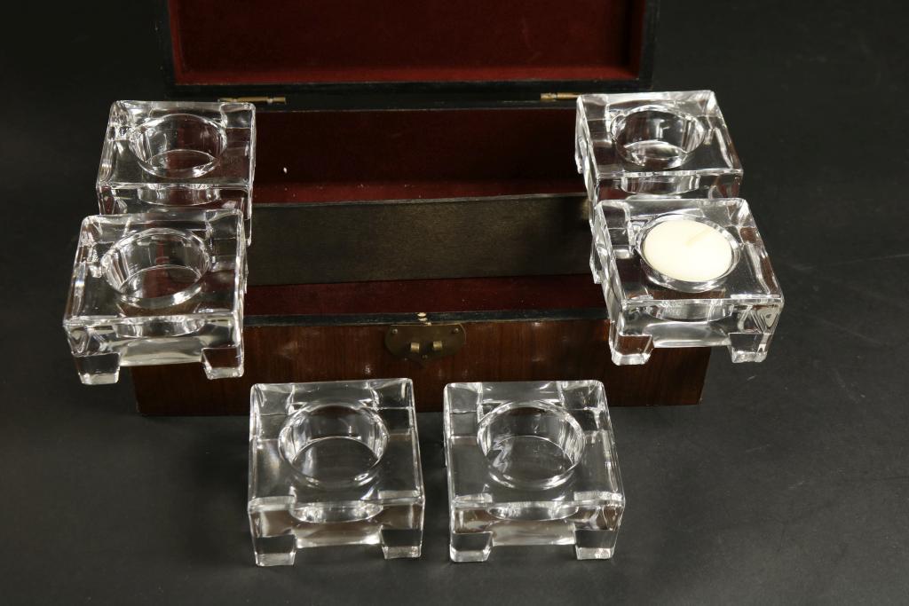 Serie van 6 glazen waxinelichthouders - Image 2 of 3