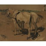 Breitner, paardenkoppel, litho