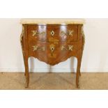 Mahonie Louis XV-stijl commode met 2 lad