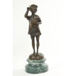 Bronzen sculptuur van meisje