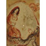 Chagall, Rachel en haar vader, litho