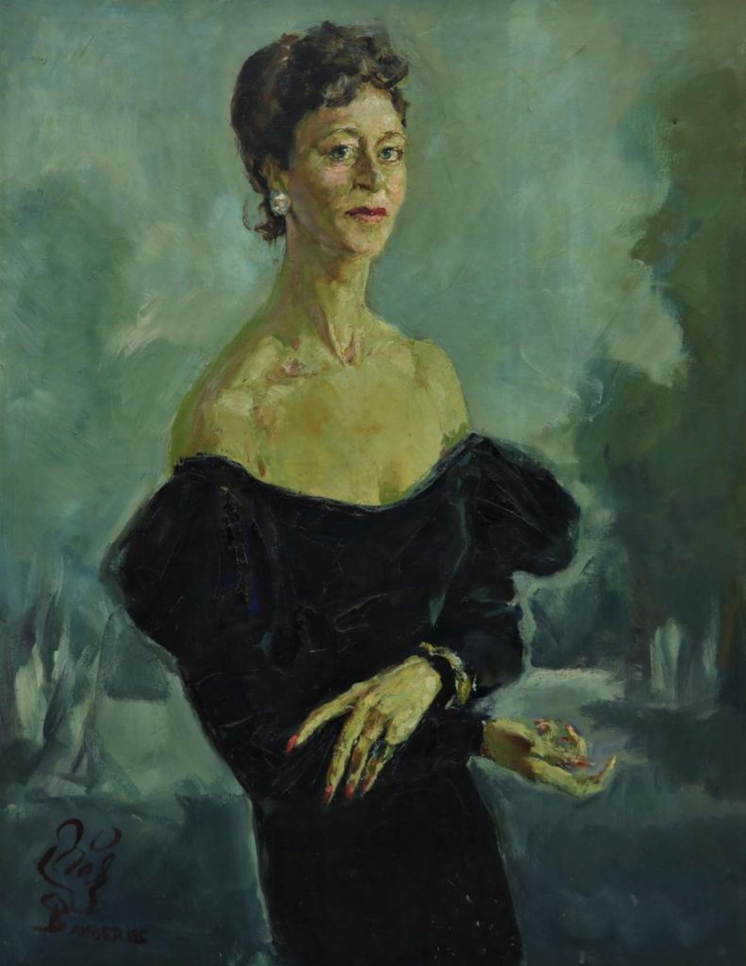 Diaz Diaz, portret van dame, doek