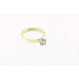 Geelgouden solitaire ring, ca. 0,40 ct.