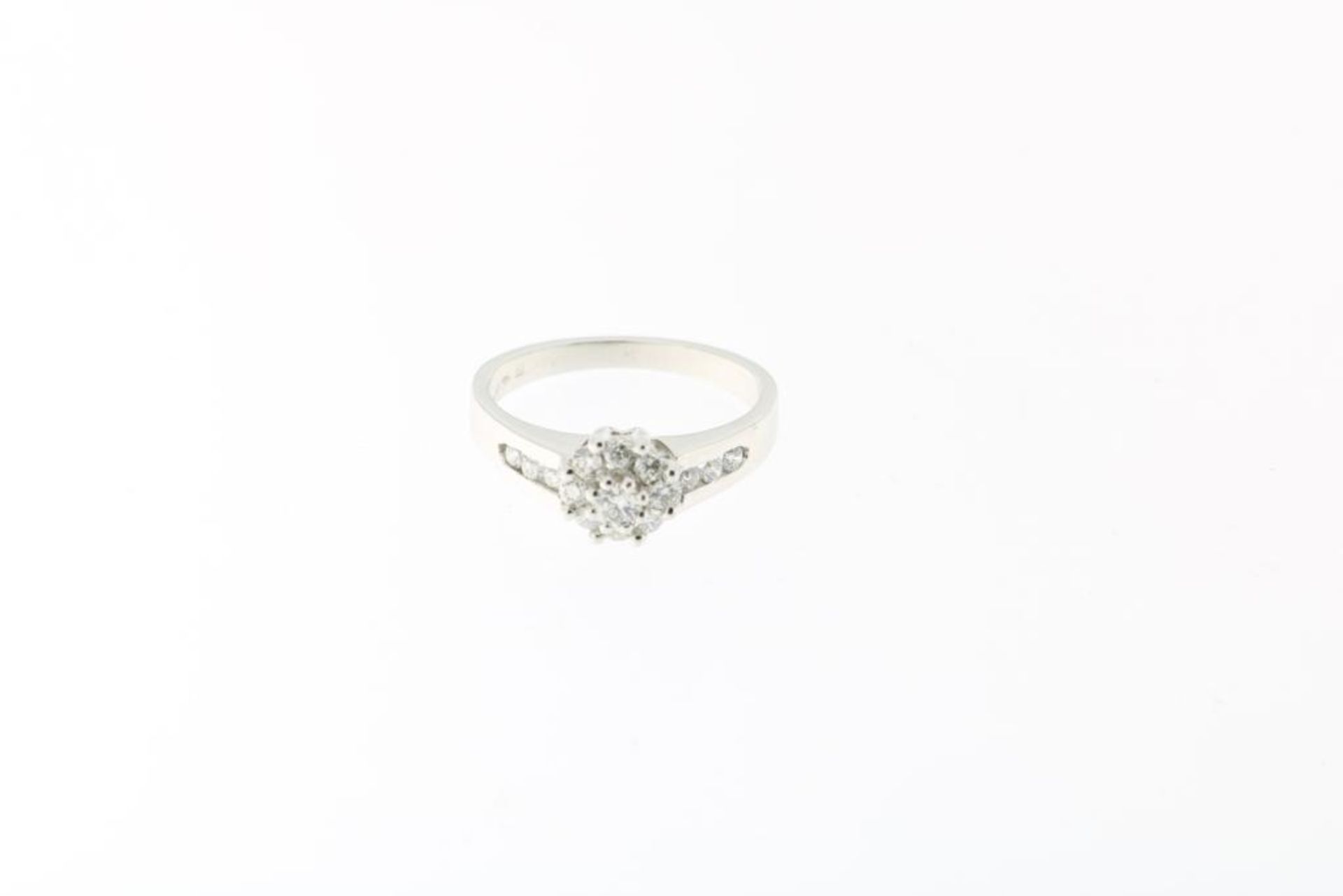 Gouden entourage ring met diamant - Image 3 of 3