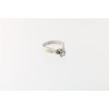 Witgouden solitaire ring, ca. 0,75 ct