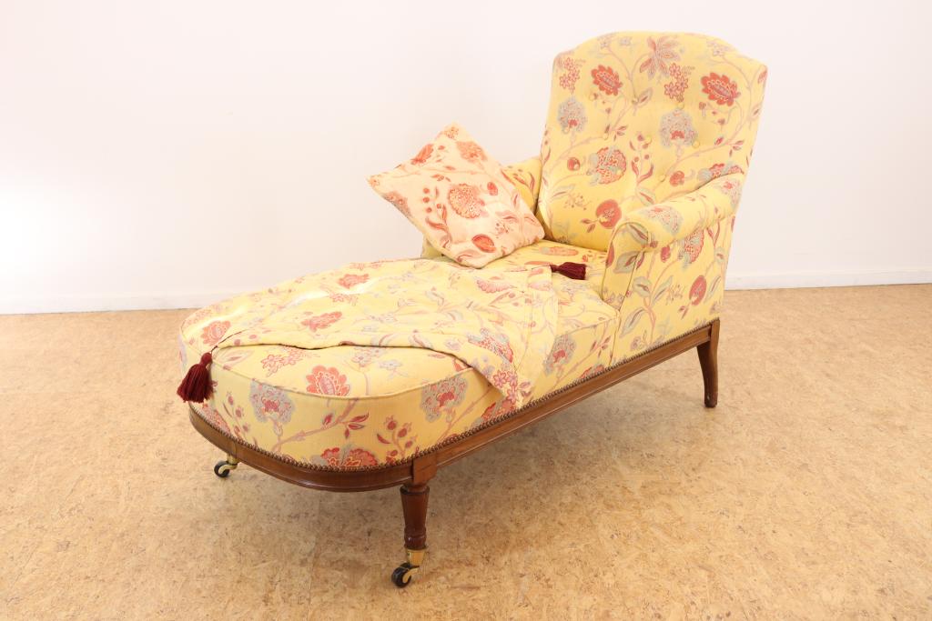 Chaise longue bekleed met gekleurde stof - Image 5 of 5