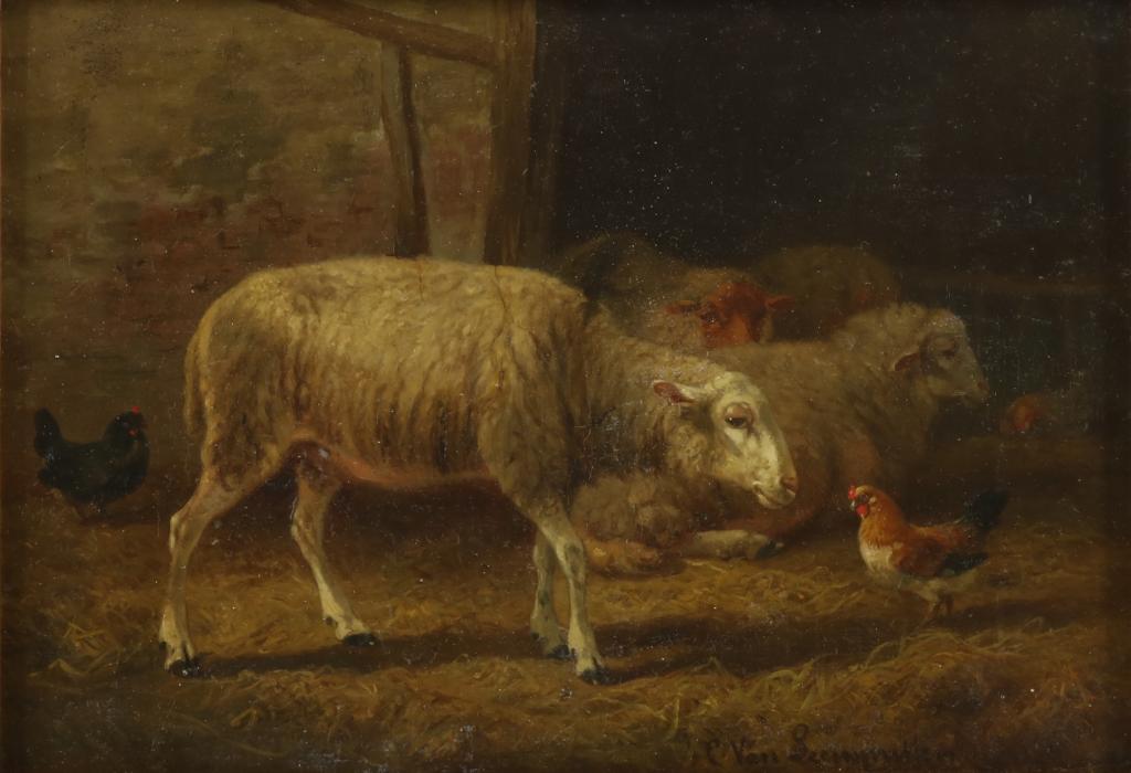 Cornelis van Leemputten, schapen in stal