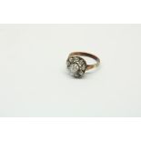 Gouden entourage ring met diamant