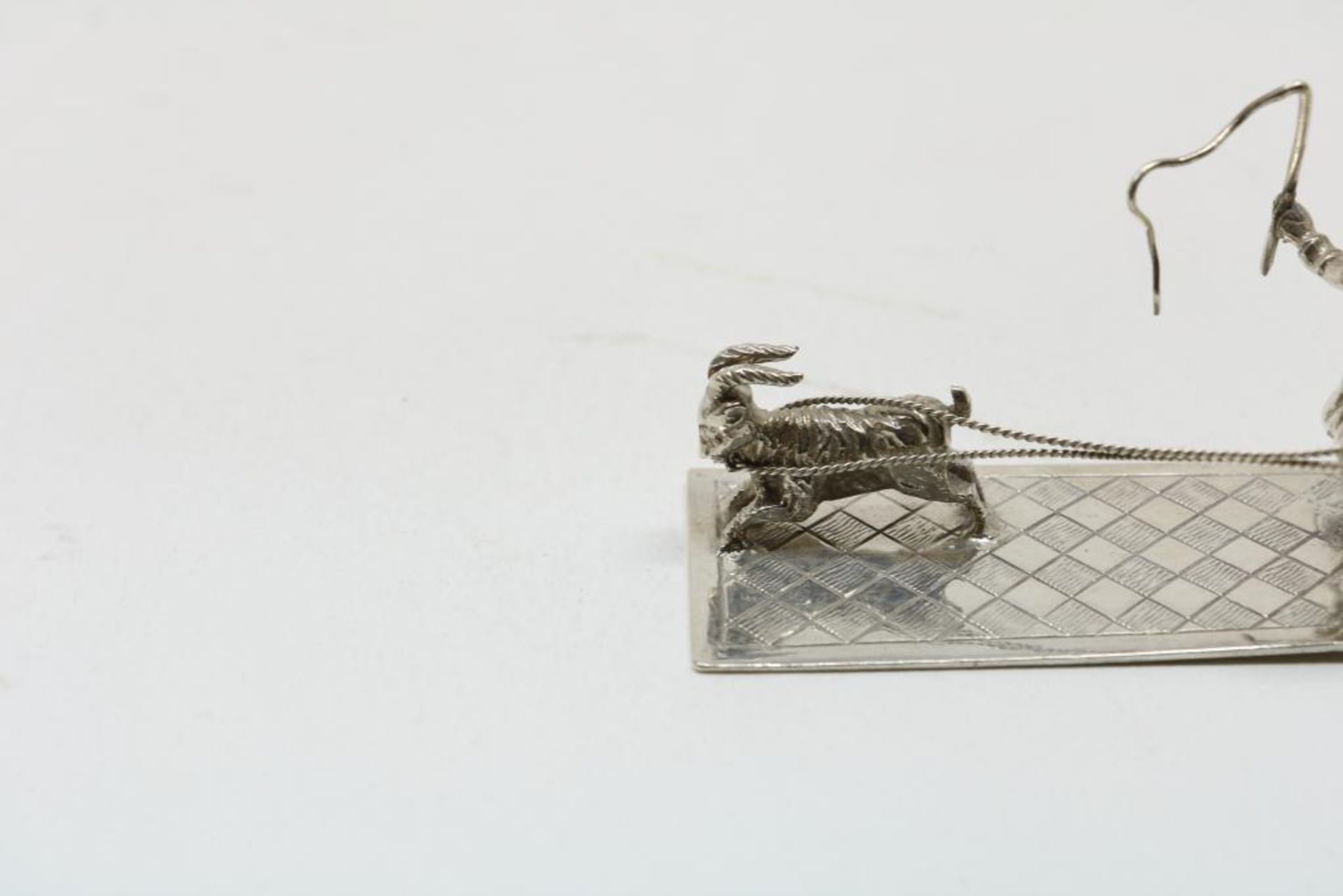 Zilveren miniatuur man met bok - Bild 3 aus 4