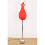 Staande rode design tulp vloerlamp