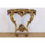 Verguld Louis XV console met blad