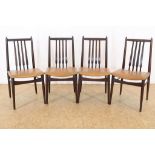 Serie van 4 teakhouten design stoelen