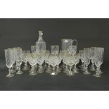 Glas servies met gouden rand