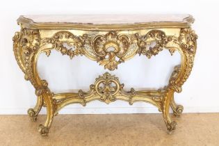 Verguld Louis XV-stijl console tafel