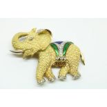 Bicolor gouden broche van olifant