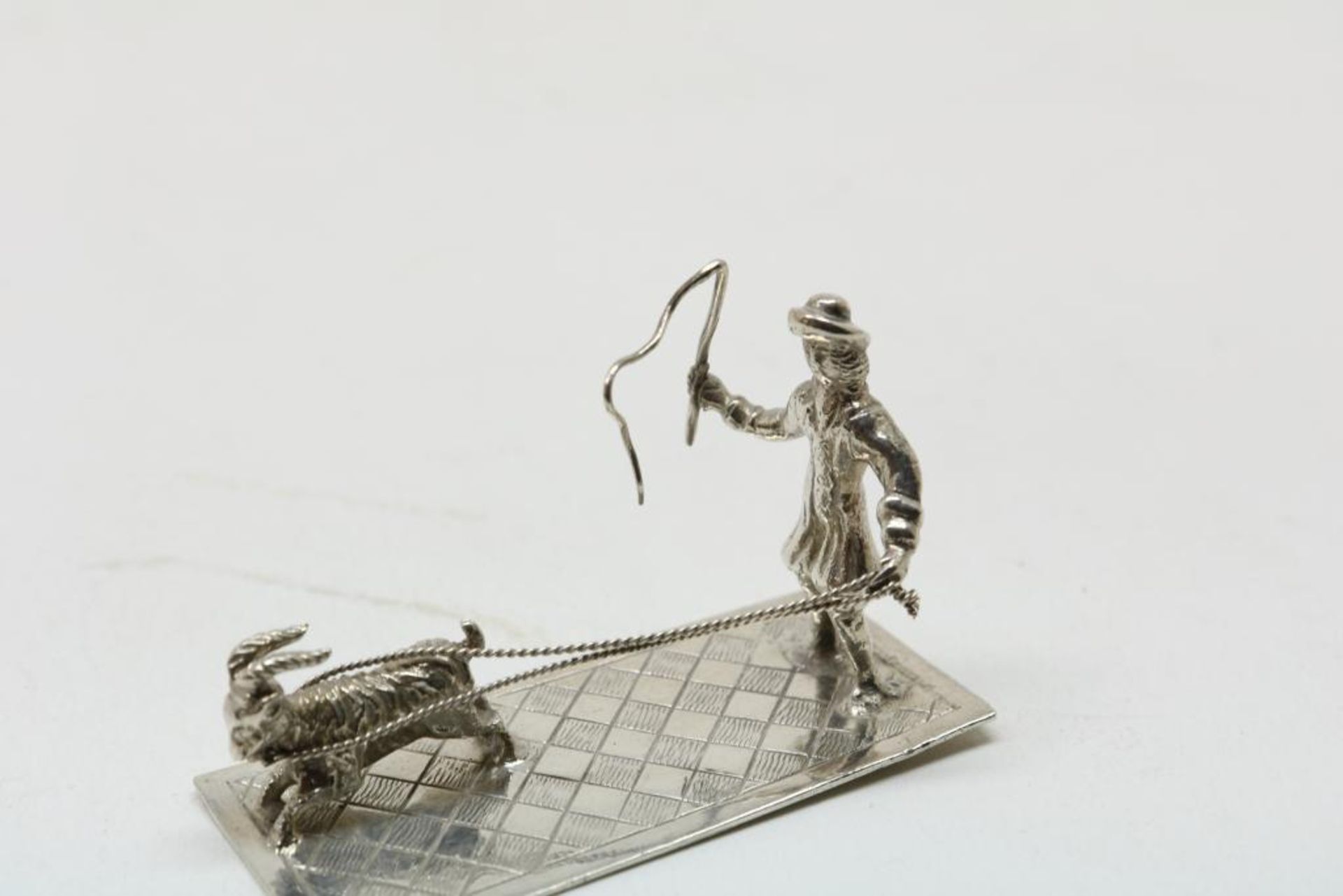 Zilveren miniatuur man met bok - Bild 2 aus 4