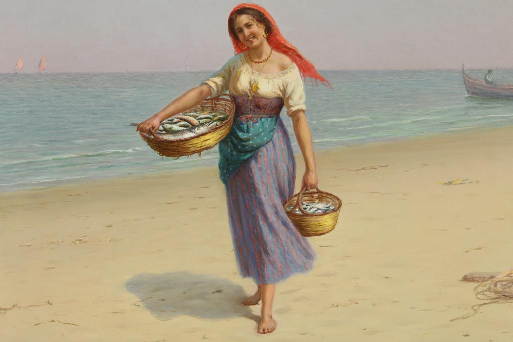 CELOMMI Raffaello "vrouw met vismanden - Image 3 of 5