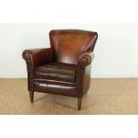 Bruin leren clubfauteuil