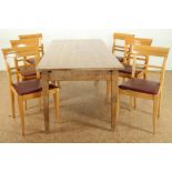 Kersenhouten tafel rechthoekig 6 stoelen