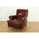 Bruinlederen Baxter armfauteuil, Italie