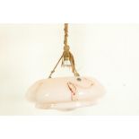 Art Deco hanglamp met gekleurd glazen